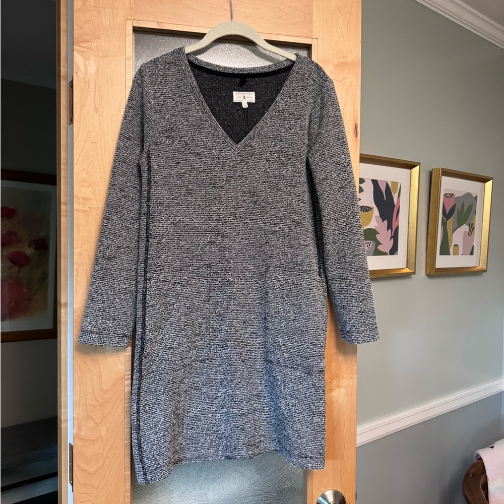 Lou & Grey cotton dress with pockets, black/white cotton size small